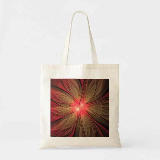 Roodbruine bloem tote bag (Voorkant)