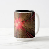 Roodbruine bloem tweekleurige koffiemok (Voorkant rechts)