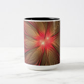 Roodbruine bloem tweekleurige koffiemok (Center)