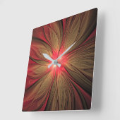 Roodbruine bloem vierkante klok (Hoek)