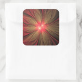 Roodbruine bloem vierkante sticker (Tas)