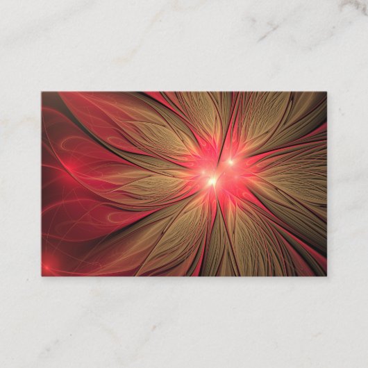 Roodbruine bloem visitekaartje (Voorkant)