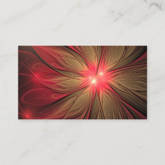 Roodbruine bloem visitekaartje (Voorkant)