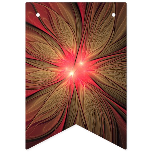 Roodbruine bloem vlaggetjes (Derde vlag)