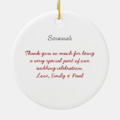 Roodbruine bruidsbruid kiest kleuren keramisch ornament (Achterkant)