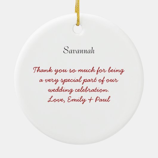 Roodbruine bruidsbruid kiest kleuren keramisch ornament (Achterkant)