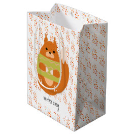 Roodbruine Eekhoorn in een Groene Trui Medium Cadeauzakje
