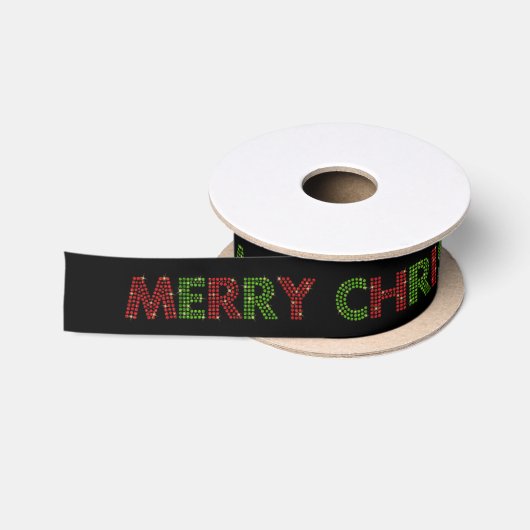 roodbruine en rode kerstsatijn satijnen lint (Spoel)