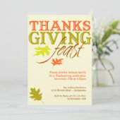 Roodbruine herfstbladeren Thanksgiving feesten Kaart (Staand voorkant)