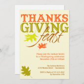 Roodbruine herfstbladeren Thanksgiving feesten Kaart (Voorkant / Achterkant)