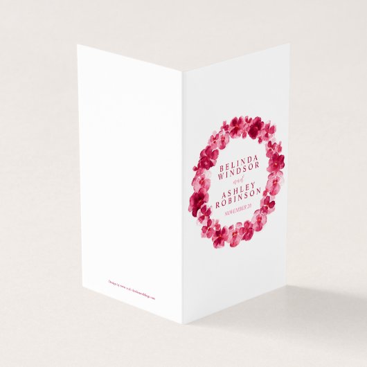 Roodbruine kaart voor huwelijksritten (Buitenkant)