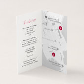 Roodbruine kaart voor huwelijksritten (Binnen)