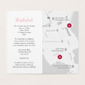 Roodbruine kaart voor huwelijksritten (Binnenkant ongevouwen)