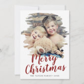 Roodbruine kerstavond in Review Feestdagenkaart (Voorkant)