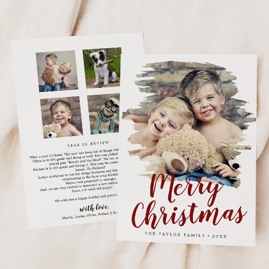 Roodbruine kerstavond in Review Feestdagenkaart