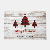  roodbruine kerstbomen deurmat (Voorkant)