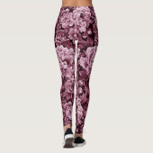 Roodbruine monochrome pioenrozen leggings (Achterkant)