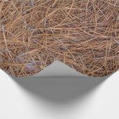 Roodbruine naalden van roodbruine pijnbomen, foto cadeaupapier (Hoek)