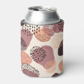 Roodbruine organische, Abstracte vormen. Blikjeskoeler (Blikje Voorkant)