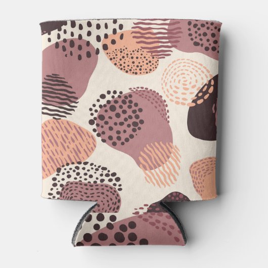 Roodbruine organische, Abstracte vormen. Blikjeskoeler (Voorkant)