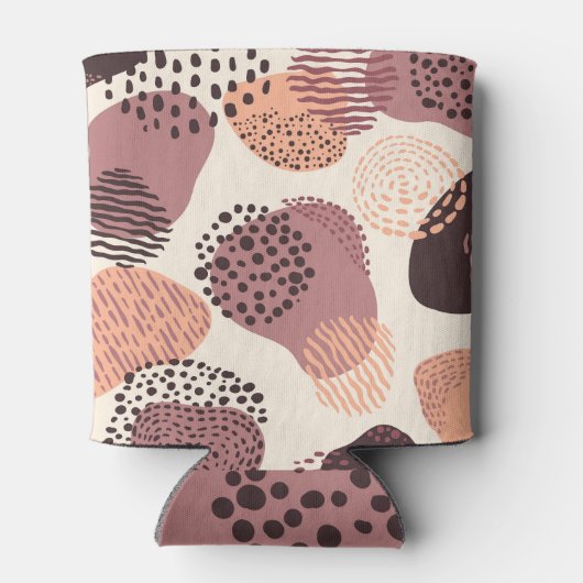 Roodbruine organische, Abstracte vormen. Blikjeskoeler (Achterkant)