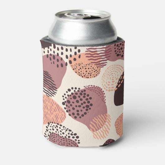 Roodbruine organische, Abstracte vormen. Blikjeskoeler (Blikje Achterkant)