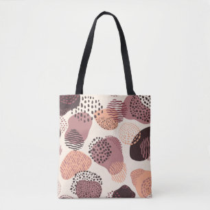 Roodbruine organische, Abstracte vormen. Tote Bag