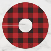 roodbruine rode buffelpartij in de winter wijnglaslabel (Voorkant)