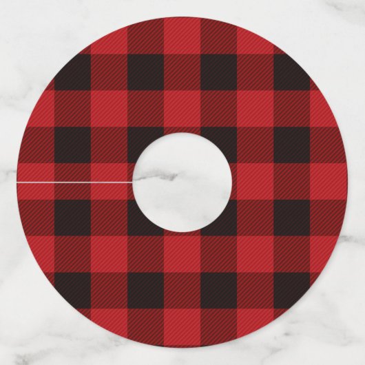 roodbruine rode buffelpartij in de winter wijnglaslabel (Achterkant)