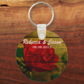 roodbruine roodbruine roos sleutelhanger (Voorkant)