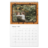 roodbruine rustieke patroon foto kalender (Feb 2027)