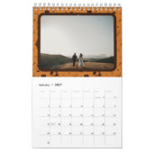 roodbruine rustieke patroon foto kalender (Jan 2027)