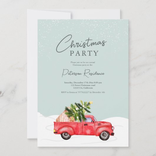  roodbruine sneeuw kerst kaart (Voorkant)