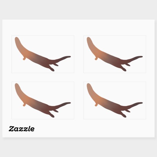 roodbruine Sticker met ottergradiënt (Vel)