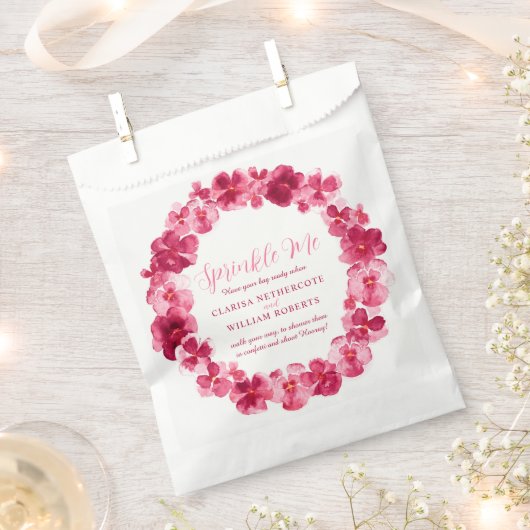 Roodbruine waterverf bruiloft rimpelt me in de war bedankzakje (Geknipt)