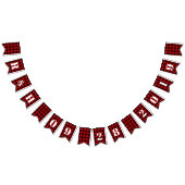 roodbruingebluste bruinktvis welkom op winterfeest vlaggetjes (Alle)