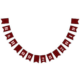 roodbruingebluste bruinktvis welkom op winterfeest vlaggetjes