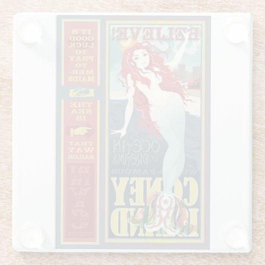 roodbruinkoolvis glazen onderzetter (Achterkant)