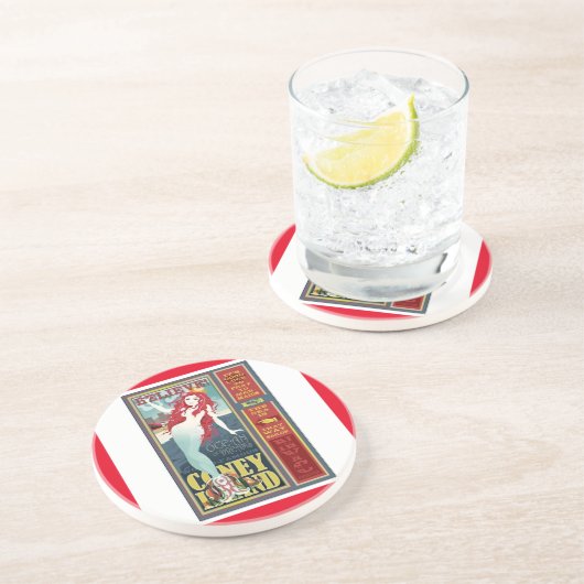 roodbruinkoolvis zandsteen onderzetter (Zijkant)