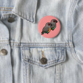 Roodbuik Parrot Pair Ronde Button 5,7 Cm (In situ)