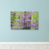 Roodbuikbomen in het hele lentesbloem bij Defiance Canvas Afdruk (Insitu (Houten vloer))