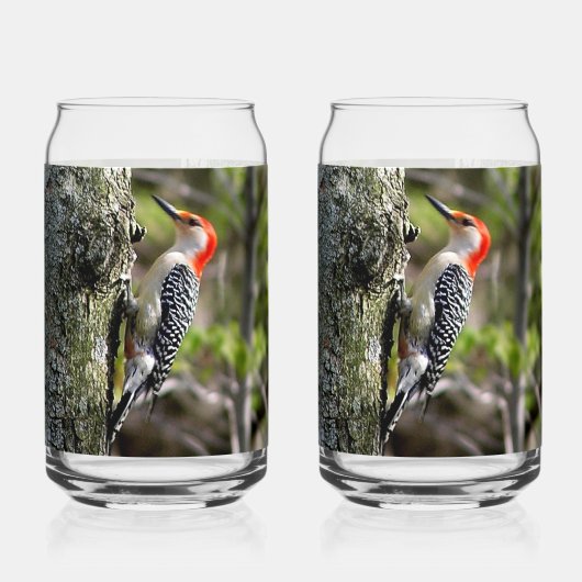 Roodbuikspecht Blikvorm Glas (Achterkant)