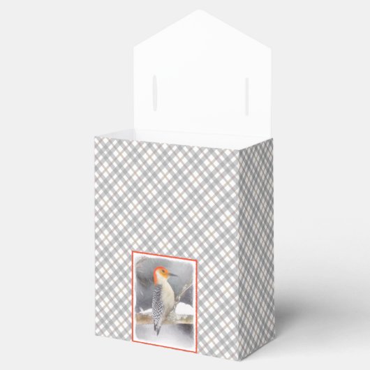 Roodbuikspecht schilderij originele vogelkunst bedankdoosjes (Geopend)