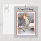 Roodbuikspecht schilderij originele vogelkunst briefkaart (Voorkant / Achterkant)