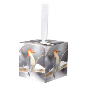 Roodbuikspecht schilderij originele vogelkunst decoratie