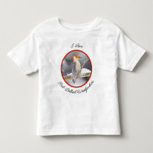 Roodbuikspecht schilderij originele vogelkunst kinder shirts