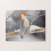 Roodbuikspecht schilderij originele vogelkunst legpuzzel (Horizontaal)