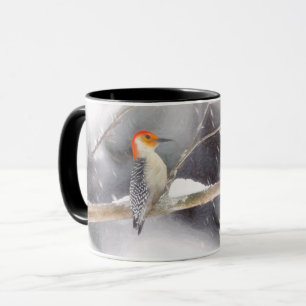 Roodbuikspecht schilderij originele vogelkunst mok