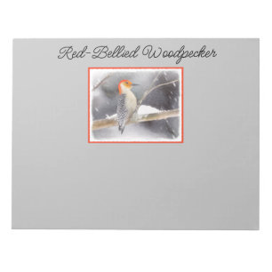 Roodbuikspecht schilderij originele vogelkunst notitieblok