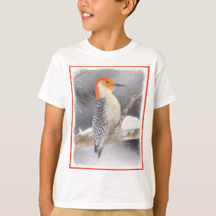 Roodbuikspecht schilderij originele vogelkunst t-shirt